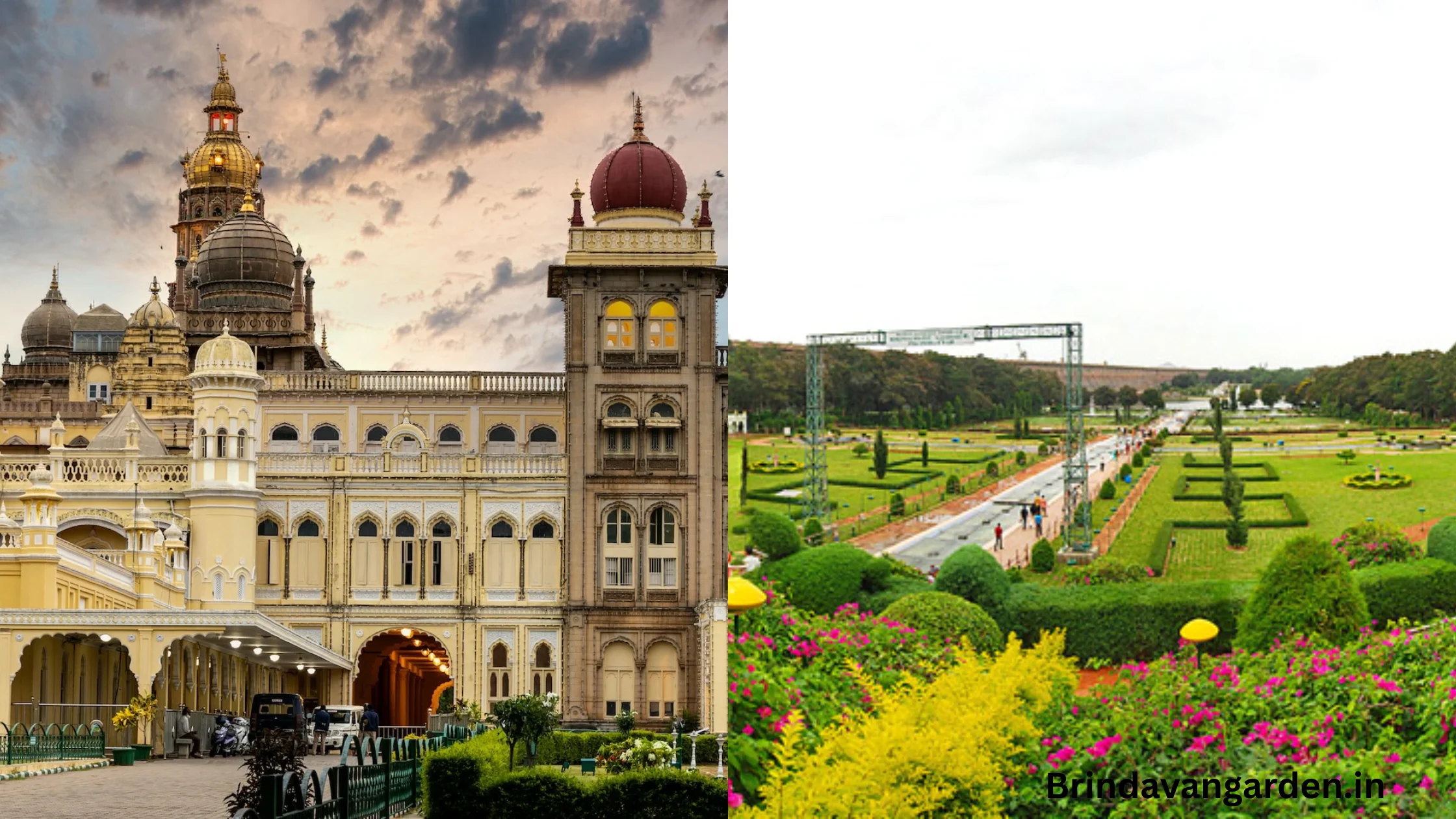 how to go to brindavan gardens from mysore palace